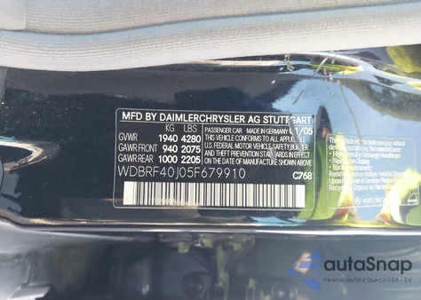 2005 Mercedes-Benz C 230 Kompressor Sport from USA, damaged, VIN WDBRF40J05F679910